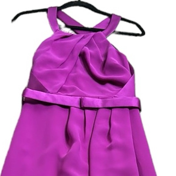 WHITE Vera wang halter cress cross back halter maxi dress s 8 purple formal - Picture 4 of 11